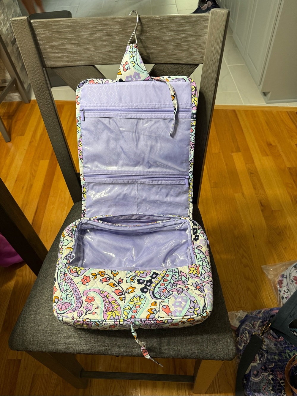 Vera Bradley Pastel Paisley Travel Cosmetic Case - Lavender, Pink, Yellow, Blue - Picture 2 of 2
